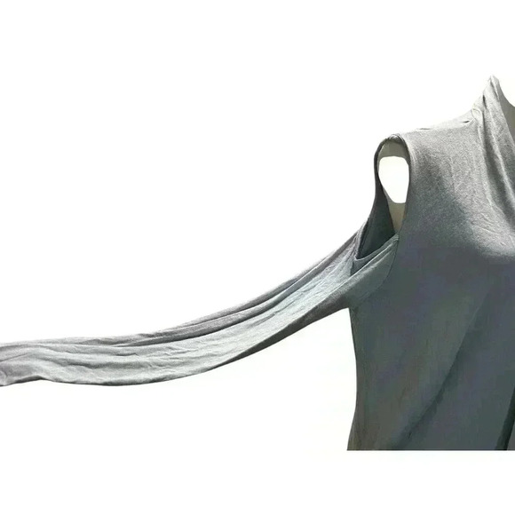 Soft‎ Surroundings Size Medium Blue Open Waterfall Front Cold Shoulder Cardigan - Picture 5 of 5